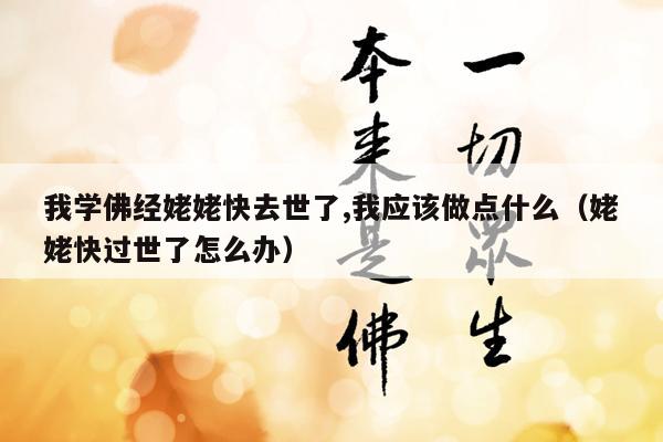 我学佛经姥姥快去世了,我应该做点什么（姥姥快过世了怎么办）