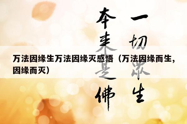 万法因缘生万法因缘灭感悟（万法因缘而生,因缘而灭）