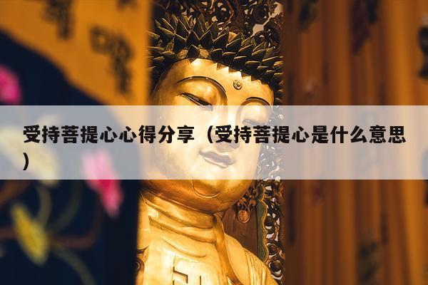 受持菩提心心得分享（受持菩提心是什么意思）