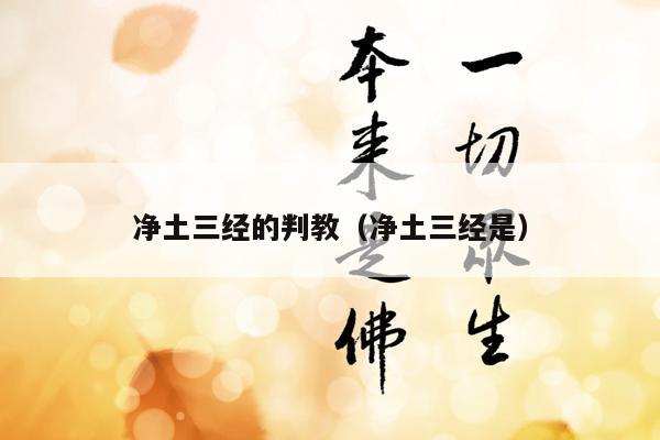 净土三经的判教（净土三经是）