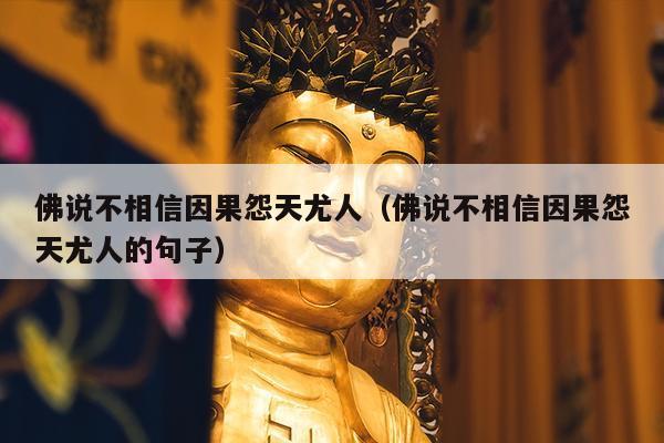 佛说不相信因果怨天尤人（佛说不相信因果怨天尤人的句子）