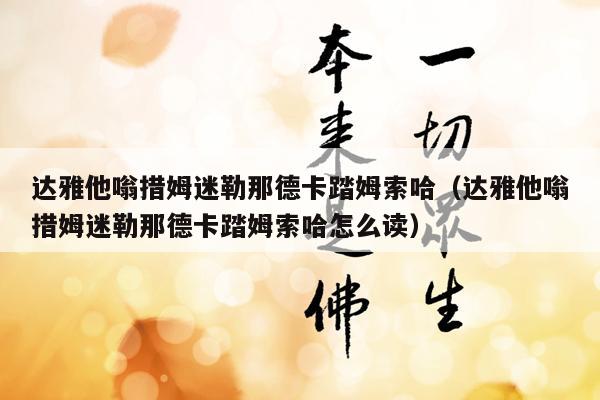 达雅他嗡措姆迷勒那德卡踏姆索哈（达雅他嗡措姆迷勒那德卡踏姆索哈怎么读）