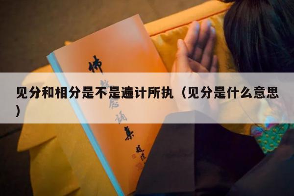 见分和相分是不是遍计所执（见分是什么意思）