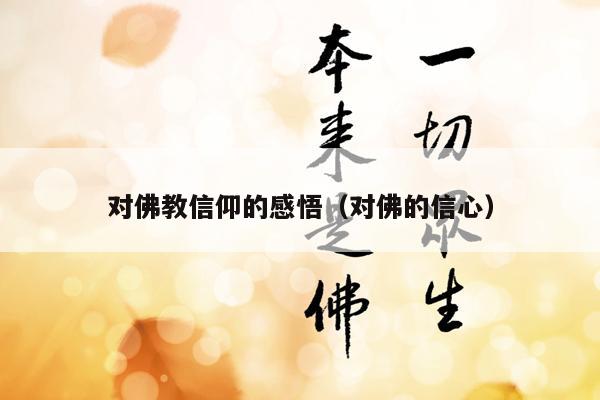 对佛教信仰的感悟（对佛的信心）