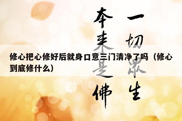 修心把心修好后就身口意三门清净了吗（修心到底修什么）