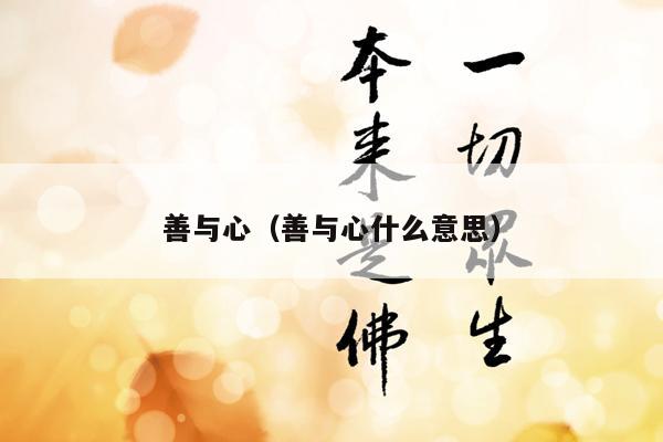 善与心（善与心什么意思）