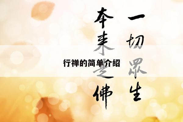 行禅的简单介绍