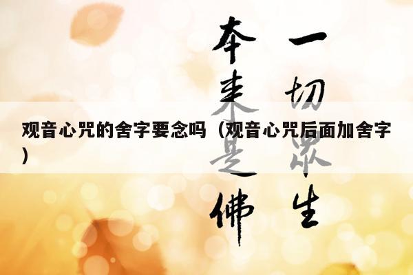 观音心咒的舍字要念吗（观音心咒后面加舍字）