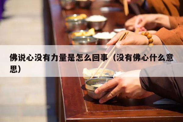 佛说心没有力量是怎么回事（没有佛心什么意思）