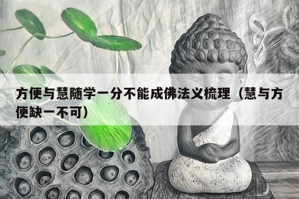 方便与慧随学一分不能成佛法义梳理（慧与方便缺一不可）