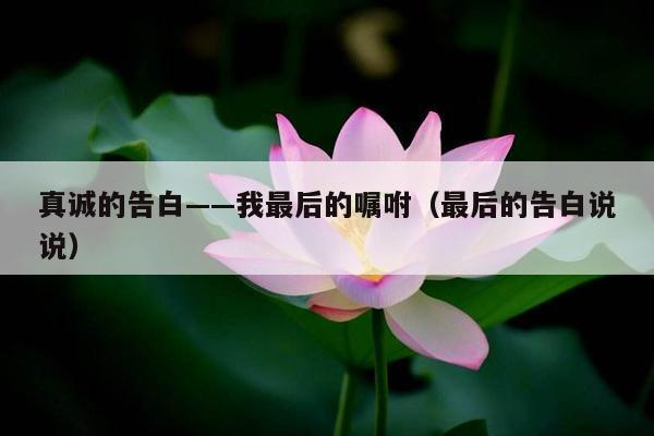 真诚的告白——我最后的嘱咐（最后的告白说说）