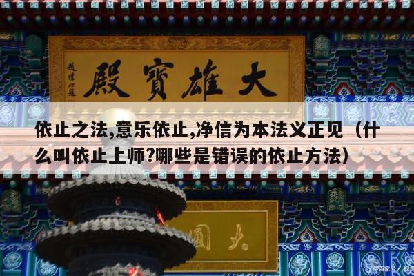 依止之法,意乐依止,净信为本法义正见（什么叫依止上师?哪些是错误的依止方法）