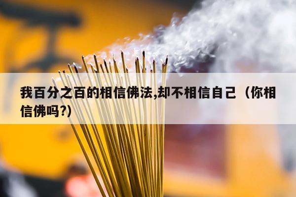 我百分之百的相信佛法,却不相信自己（你相信佛吗?）