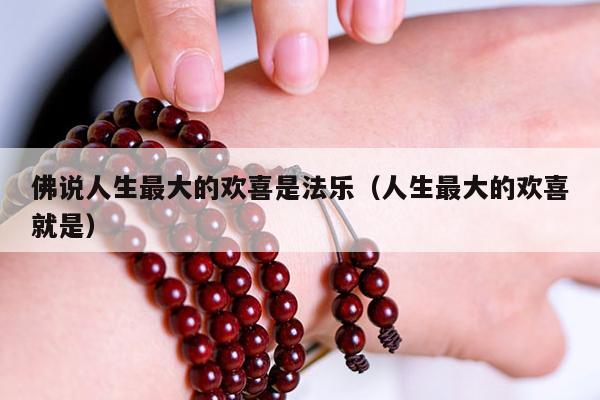 佛说人生最大的欢喜是法乐（人生最大的欢喜就是）