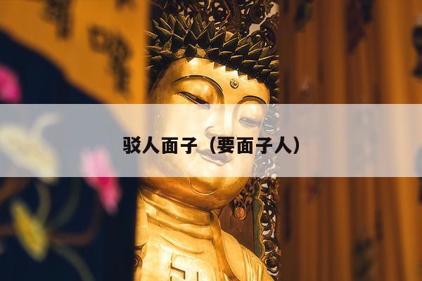 驳人面子（要面子人）