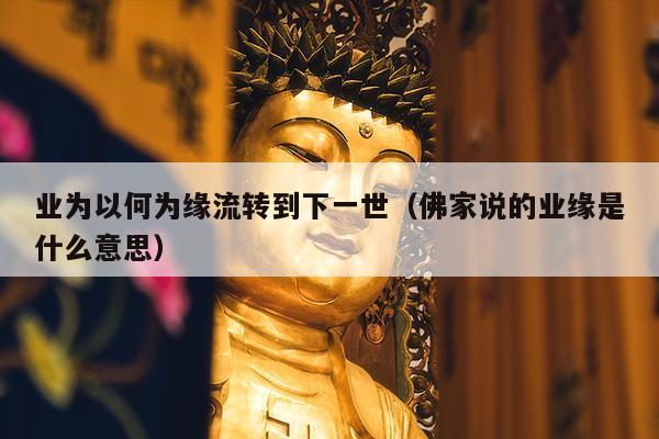 业为以何为缘流转到下一世（佛家说的业缘是什么意思）