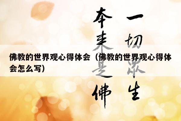 佛教的世界观心得体会（佛教的世界观心得体会怎么写）