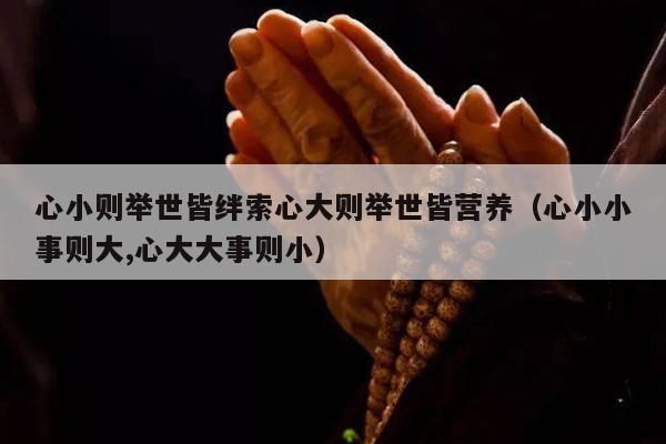 心小则举世皆绊索心大则举世皆营养（心小小事则大,心大大事则小）