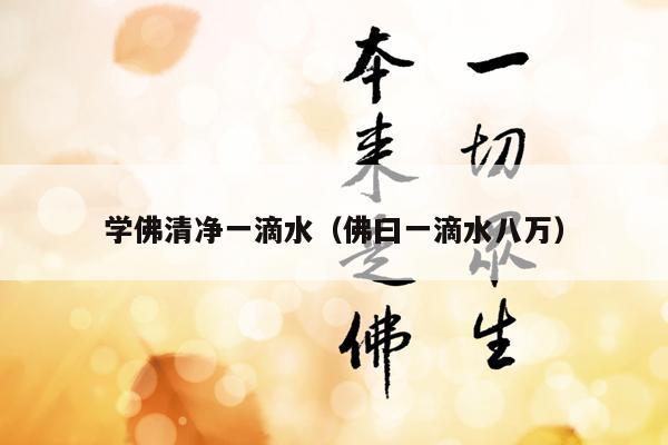 学佛清净一滴水（佛曰一滴水八万）