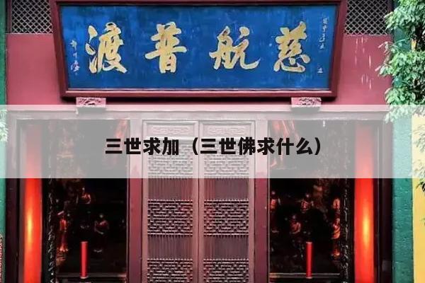 三世求加（三世佛求什么）