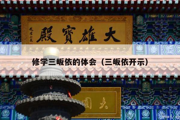 修学三皈依的体会（三皈依开示）