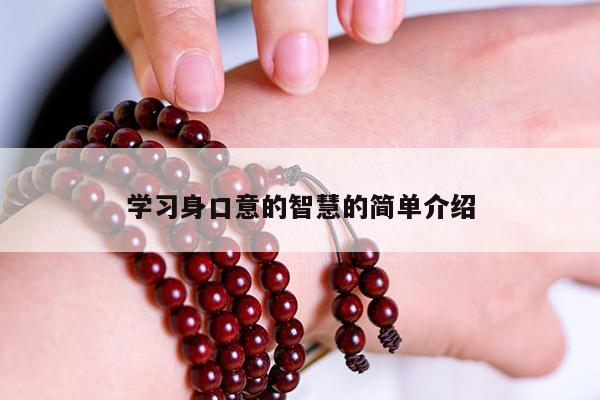 学习身口意的智慧的简单介绍