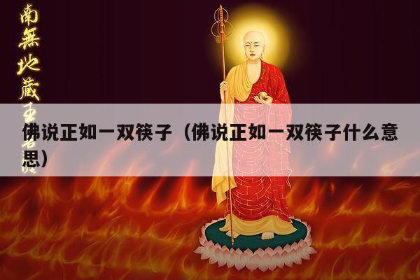 佛说正如一双筷子（佛说正如一双筷子什么意思）