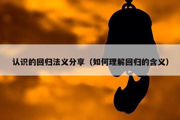 认识的回归法义分享（如何理解回归的含义）