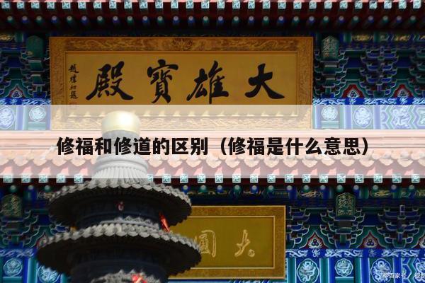 修福和修道的区别（修福是什么意思）