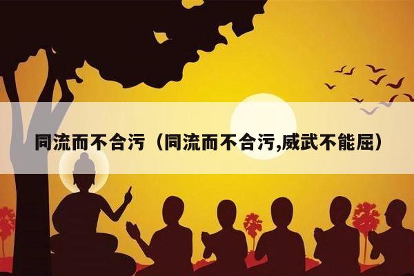 同流而不合污（同流而不合污,威武不能屈）