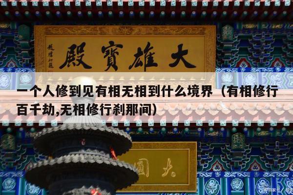 一个人修到见有相无相到什么境界（有相修行百千劫,无相修行刹那间）