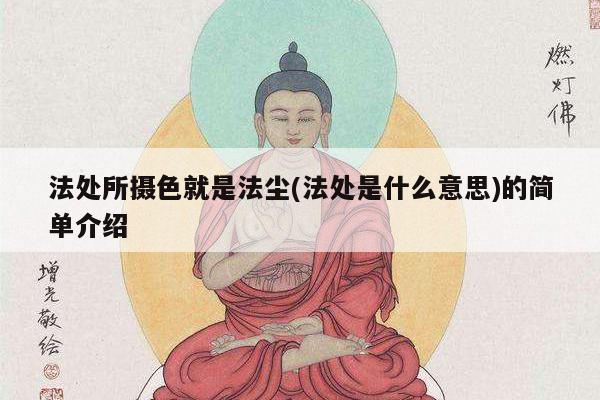 法处所摄色就是法尘(法处是什么意思)的简单介绍