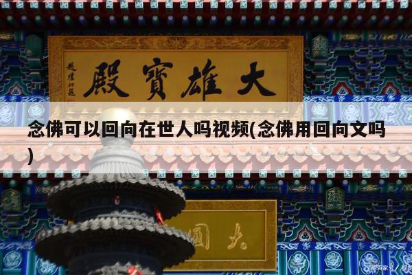 念佛可以回向在世人吗视频(念佛用回向文吗)