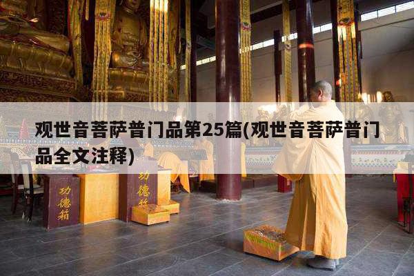 观世音菩萨普门品第25篇(观世音菩萨普门品全文注释)