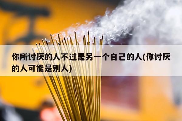 你所讨厌的人不过是另一个自己的人(你讨厌的人可能是别人)