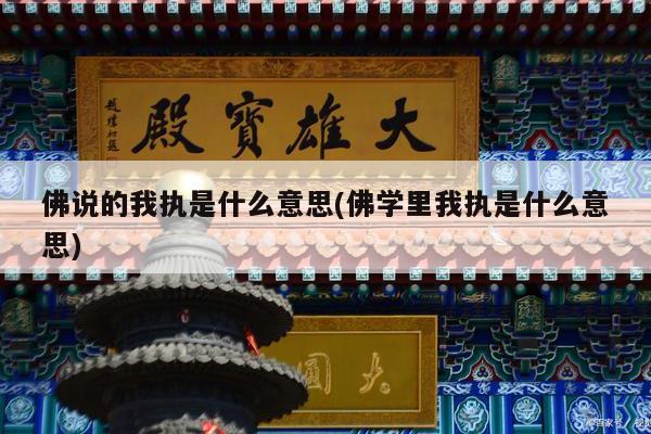 佛说的我执是什么意思(佛学里我执是什么意思)