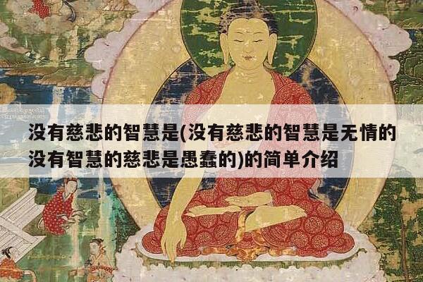 没有慈悲的智慧是(没有慈悲的智慧是无情的没有智慧的慈悲是愚蠢的)的简单介绍