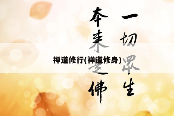禅道修行(禅道修身)