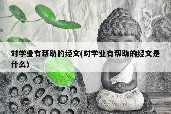 对学业有帮助的经文(对学业有帮助的经文是什么)