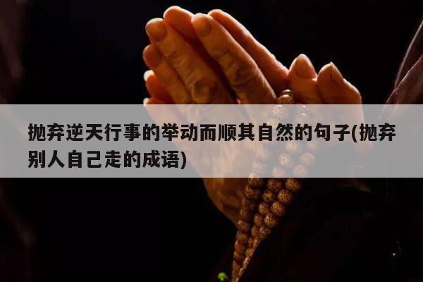 抛弃逆天行事的举动而顺其自然的句子(抛弃别人自己走的成语)