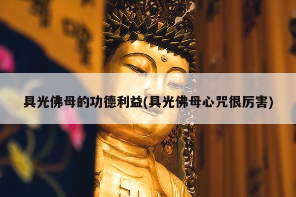 具光佛母的功德利益(具光佛母心咒很厉害)