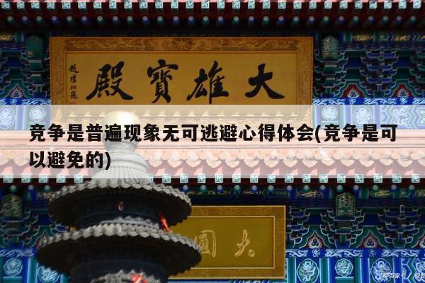 竞争是普遍现象无可逃避心得体会(竞争是可以避免的)