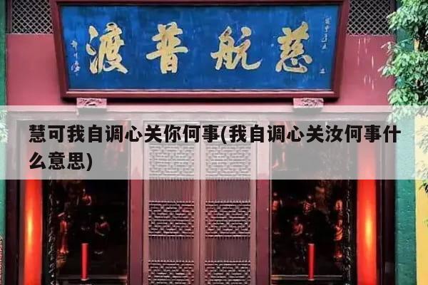 慧可我自调心关你何事(我自调心关汝何事什么意思)