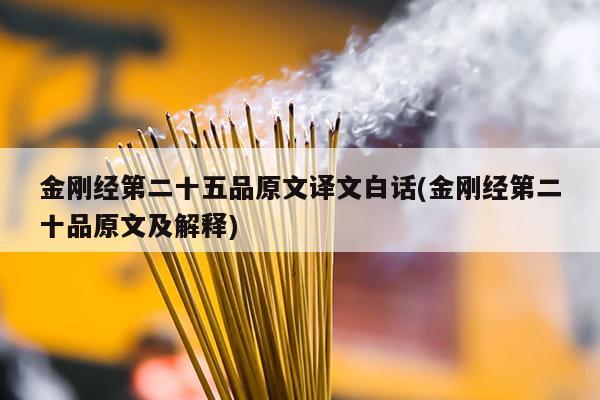 金刚经第二十五品原文译文白话(金刚经第二十品原文及解释)