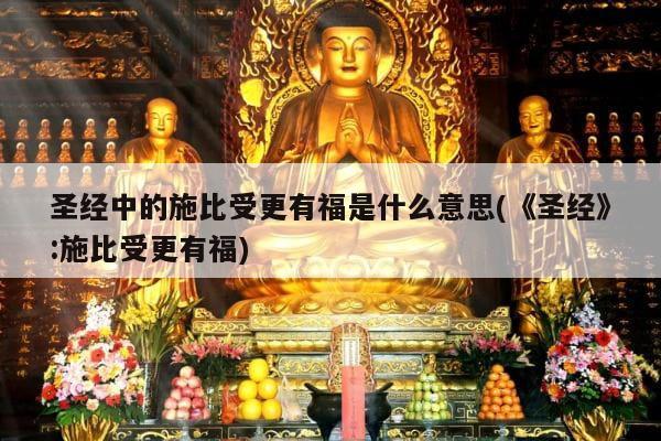 圣经中的施比受更有福是什么意思(《圣经》:施比受更有福)