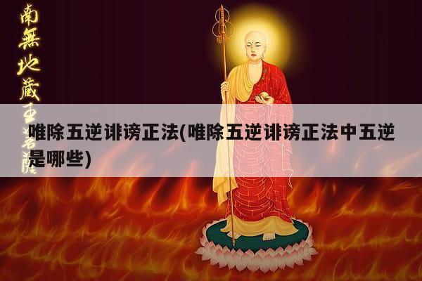 唯除五逆诽谤正法(唯除五逆诽谤正法中五逆是哪些)