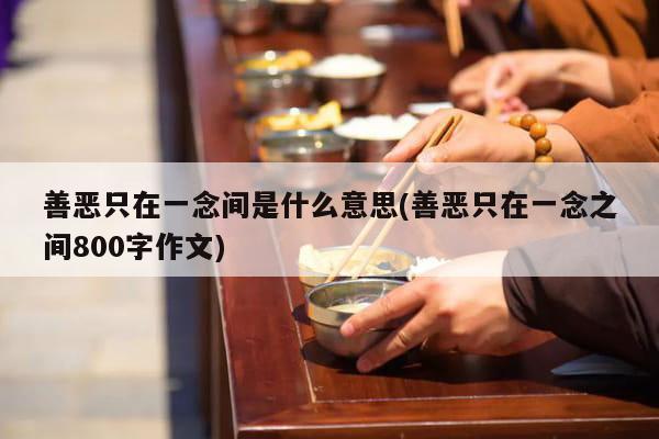 善恶只在一念间是什么意思(善恶只在一念之间800字作文)