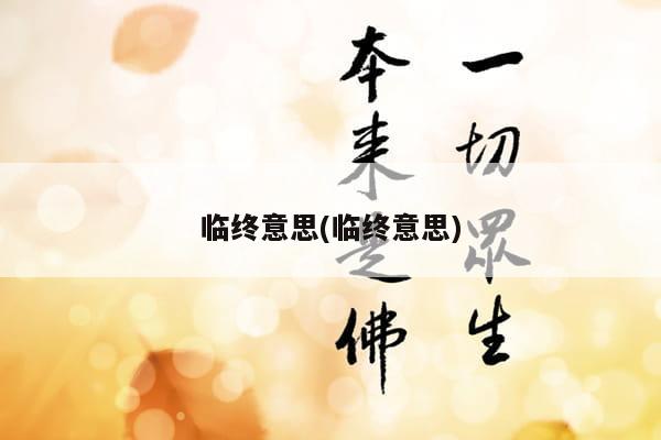临终意思(临终意思)