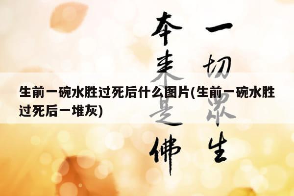 生前一碗水胜过死后什么图片(生前一碗水胜过死后一堆灰)
