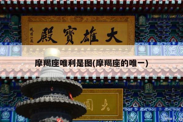 摩羯座唯利是图(摩羯座的唯一)